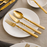 Herdmar 123-Piece Gold Stainless Steel Sobor Cutlery Set